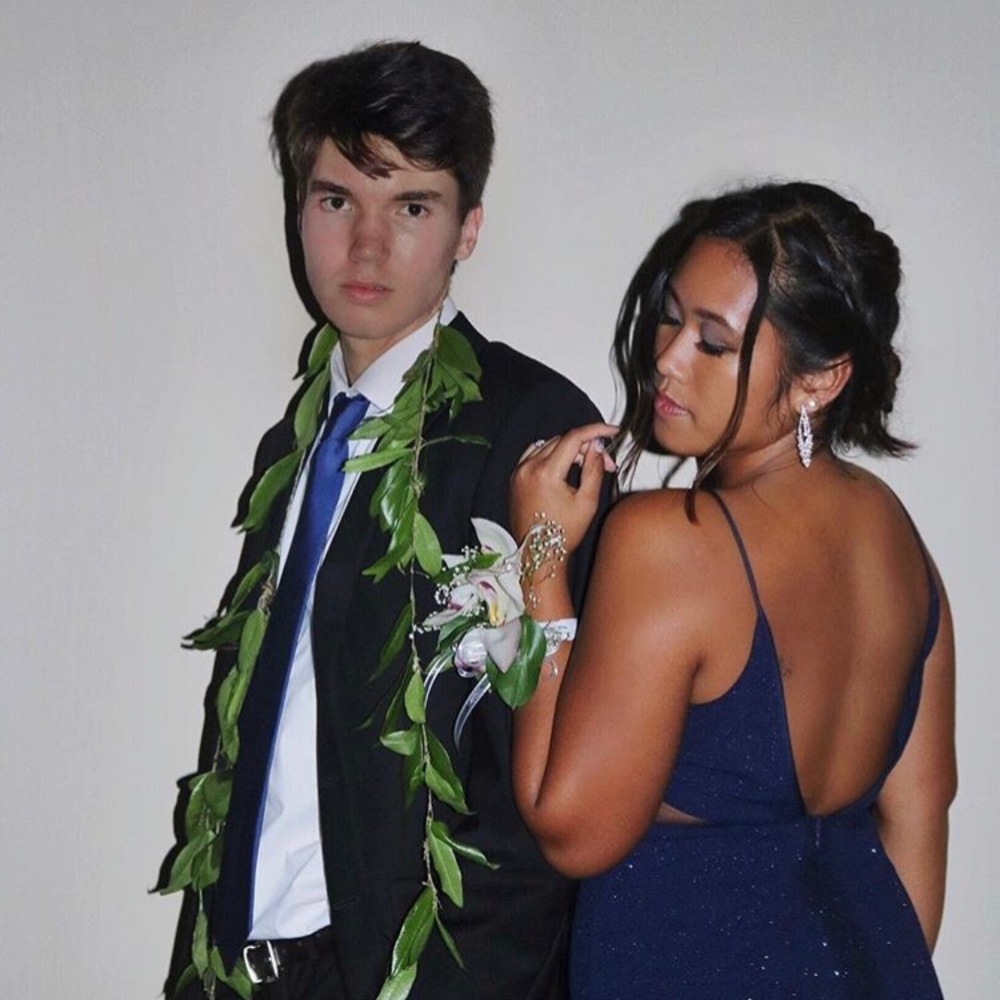 NAVY BLUE GLITTER PROM DRESS